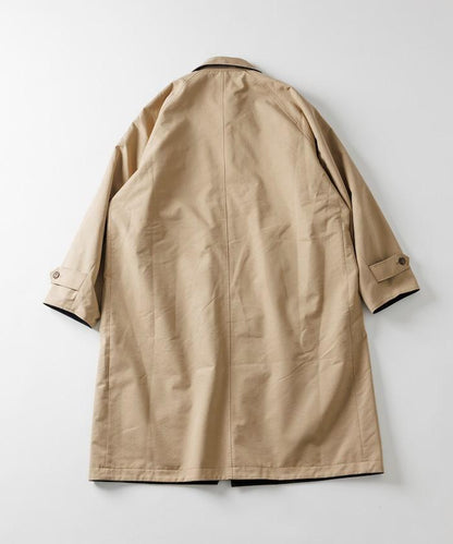 可雙面穿羊毛混紡法蘭絨格紋巴爾馬肯大衣