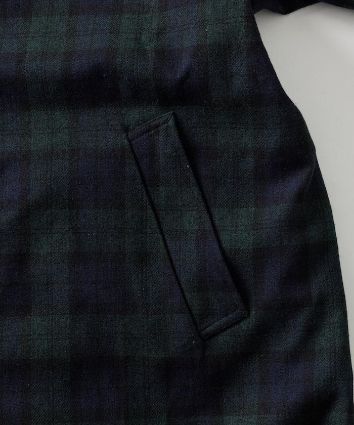可雙面穿羊毛混紡法蘭絨格紋巴爾馬肯大衣
