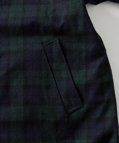 可雙面穿羊毛混紡法蘭絨格紋巴爾馬肯大衣