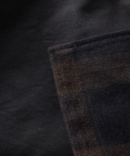 可雙面穿羊毛混紡法蘭絨格紋巴爾馬肯大衣