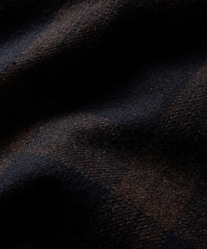 可雙面穿羊毛混紡法蘭絨格紋巴爾馬肯大衣