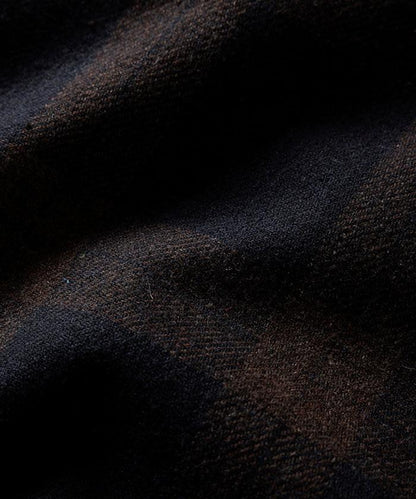 可雙面穿羊毛混紡法蘭絨格紋巴爾馬肯大衣