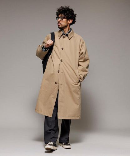 可雙面穿羊毛混紡法蘭絨格紋巴爾馬肯大衣