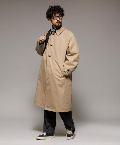 可雙面穿羊毛混紡法蘭絨格紋巴爾馬肯大衣