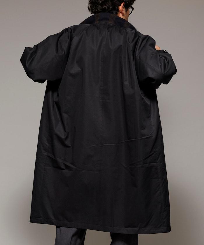 可雙面穿羊毛混紡法蘭絨格紋巴爾馬肯大衣