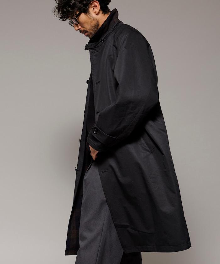 可雙面穿羊毛混紡法蘭絨格紋巴爾馬肯大衣