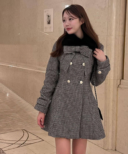 Keru 多功能蝴蝶結中長款大衣