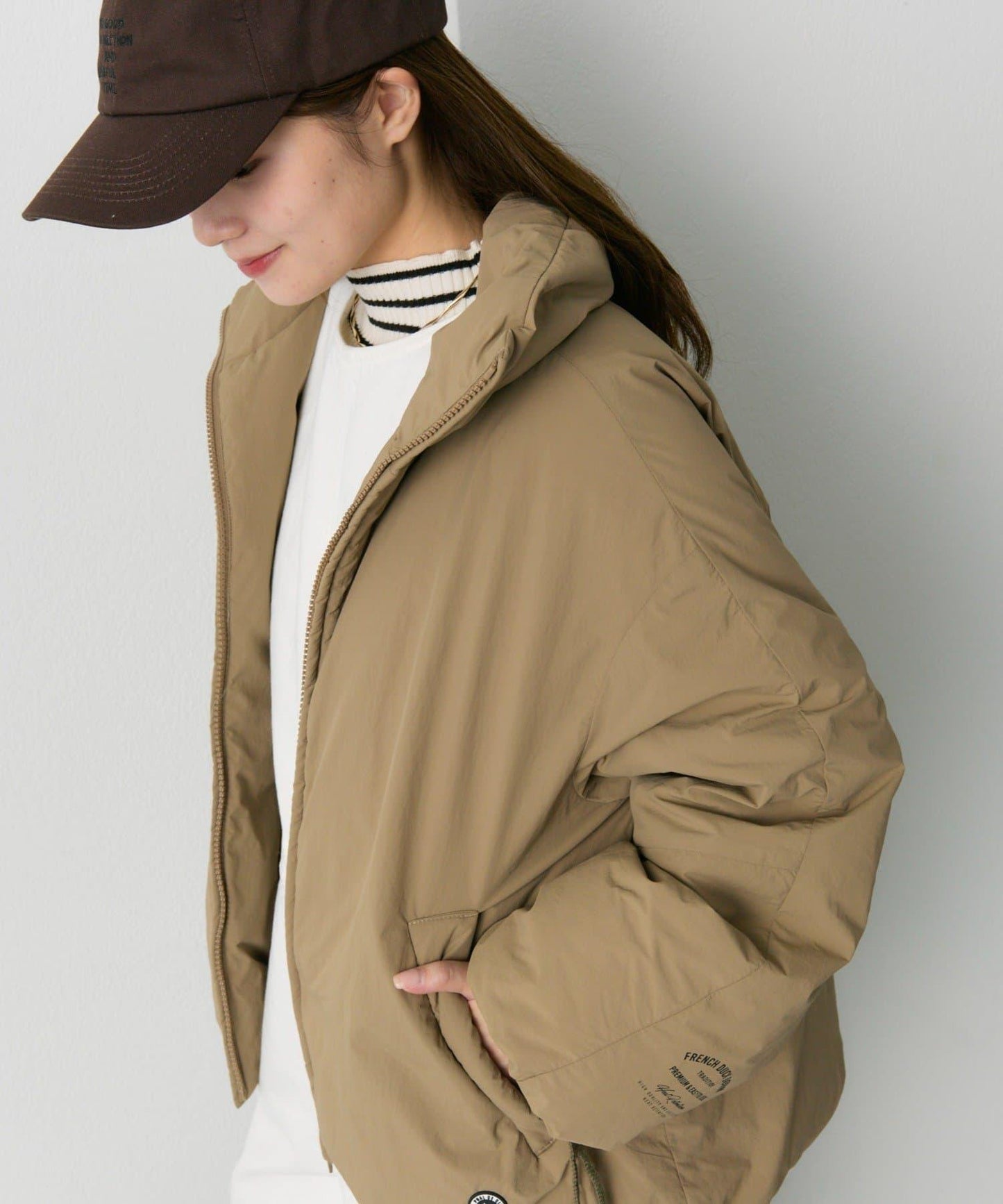 法式鴨絨拉鍊夾克