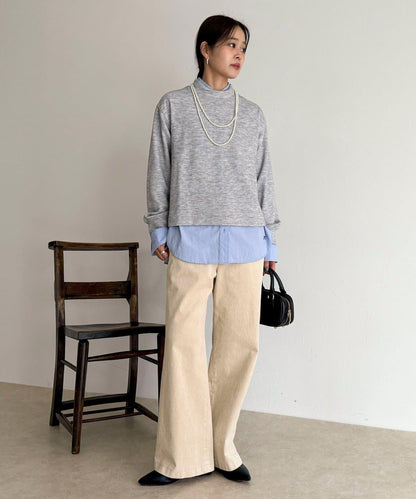 針織短款套頭衫