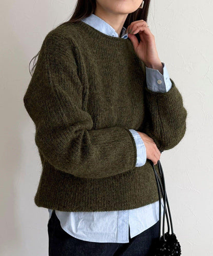 中長款單面針織套頭衫