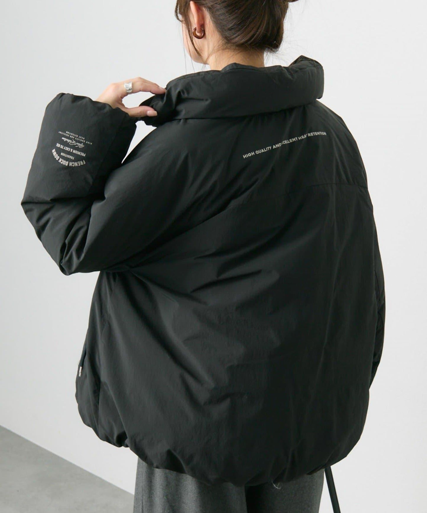 法式鴨絨拉鍊夾克