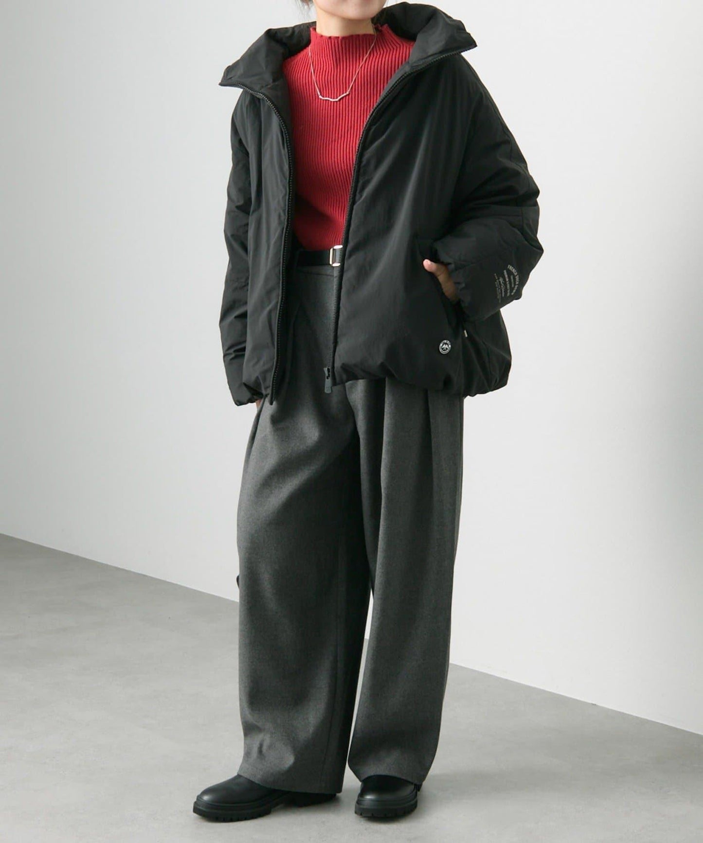 法式鴨絨拉鍊夾克