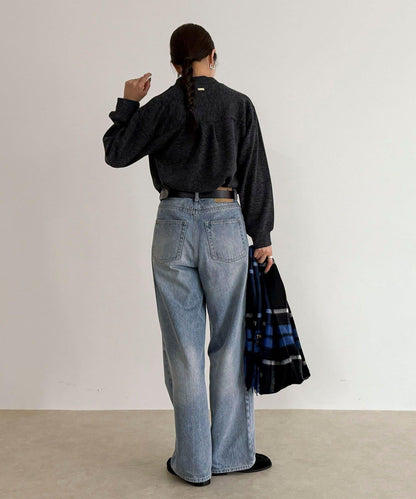 針織短款套頭衫