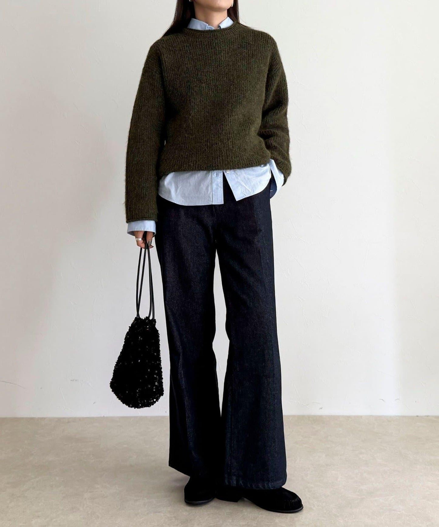 中長款單面針織套頭衫