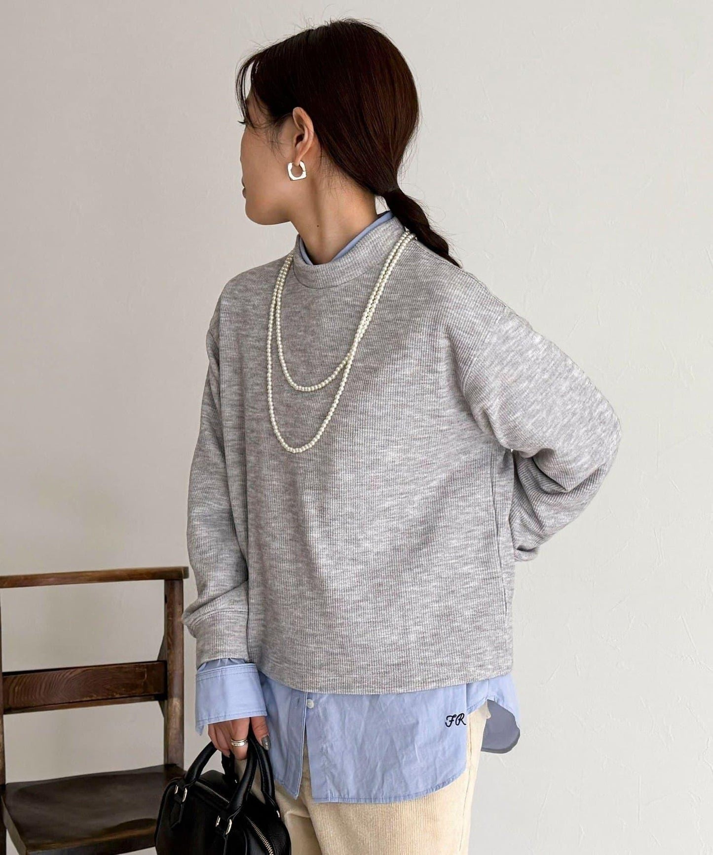 針織短款套頭衫