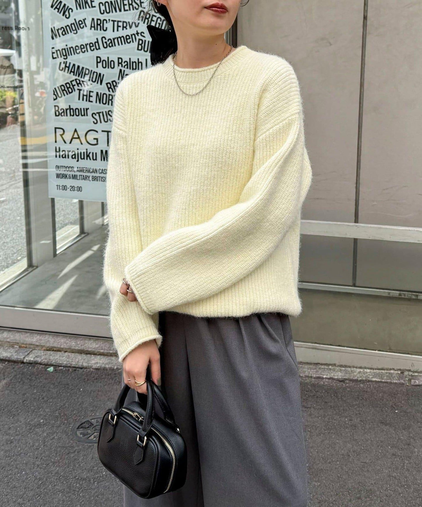 中長款單面針織套頭衫