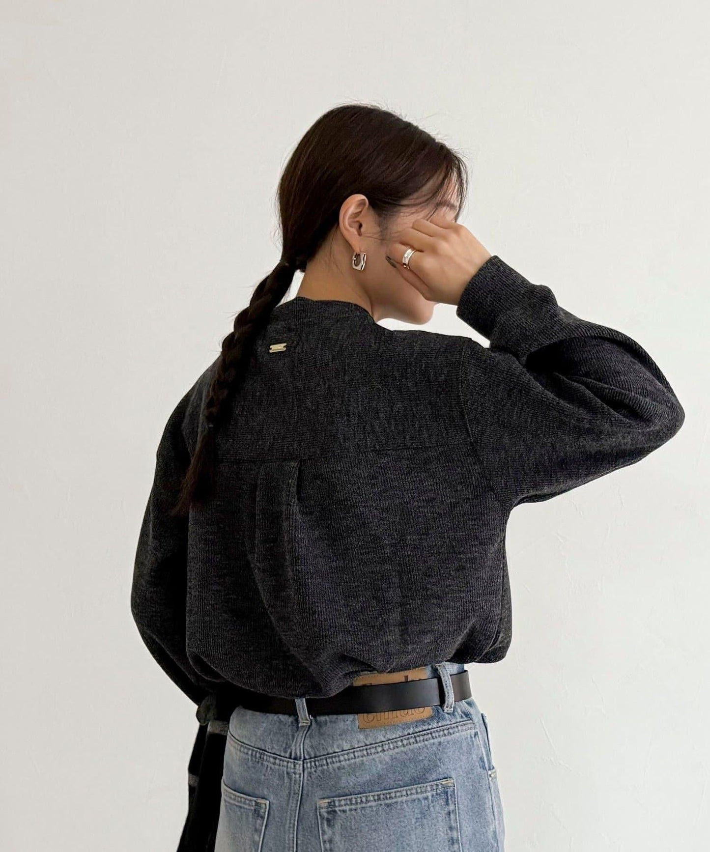 針織短款套頭衫