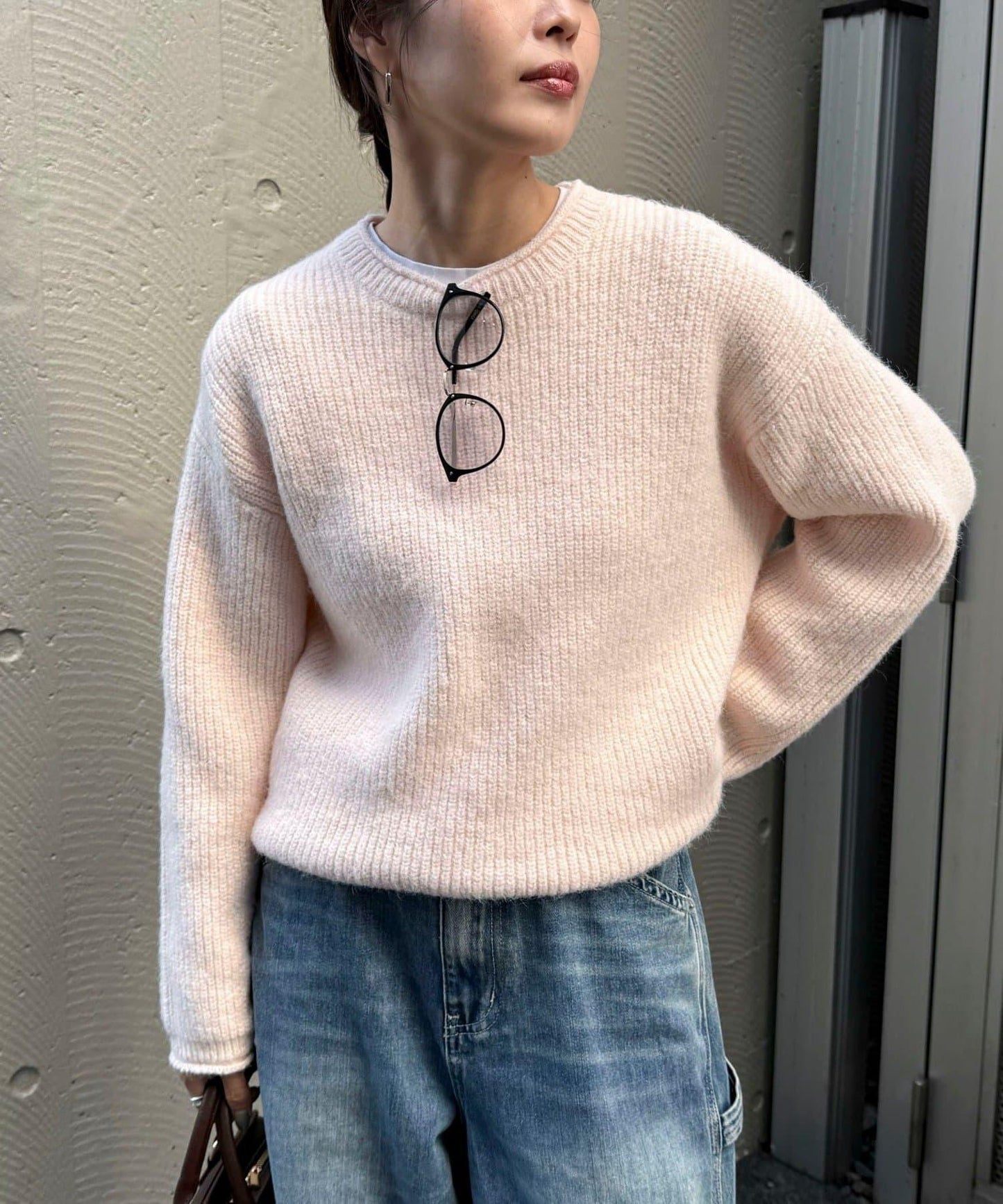 中長款單面針織套頭衫