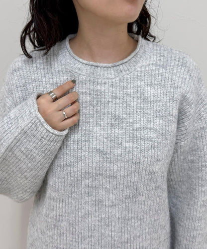 中長款單面針織套頭衫