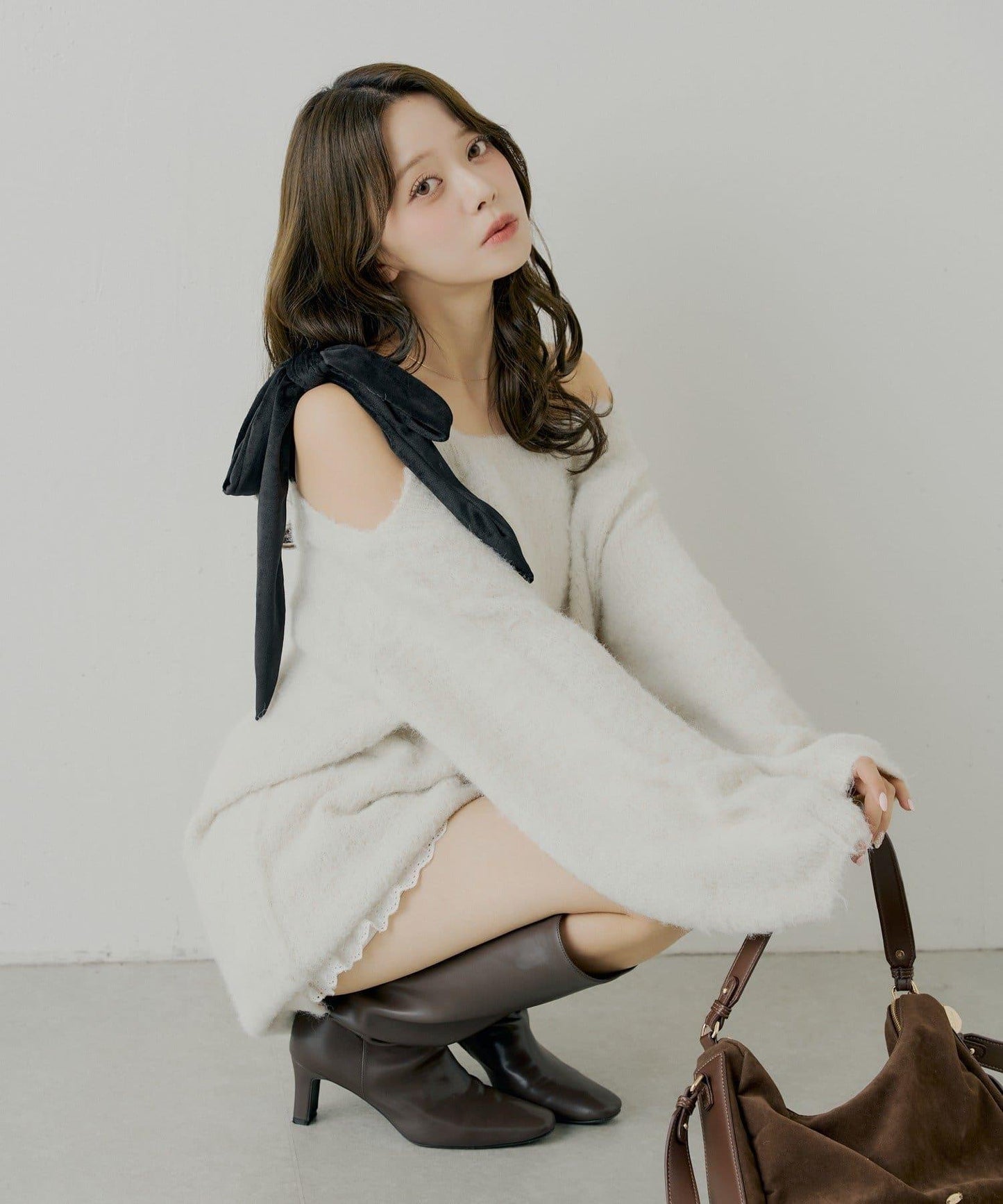 【復刻】天鵝絨蝴蝶結連帽連衣裙