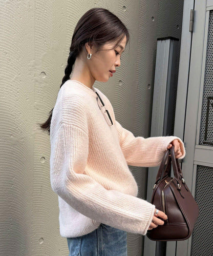 中長款單面針織套頭衫