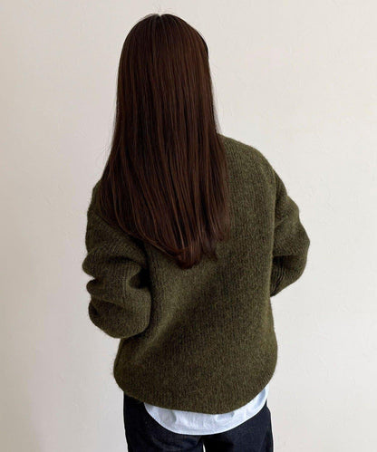 中長款單面針織套頭衫