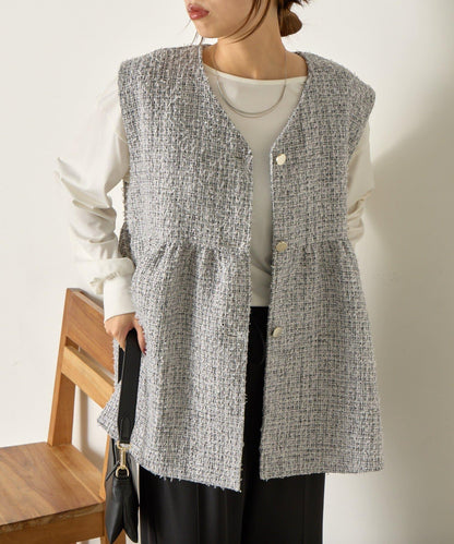 【さわゆい企畫】粗花呢荷葉邊馬甲