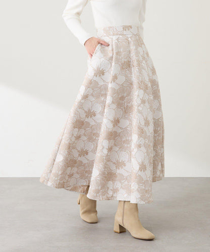 【BonBon Girls精選・最強吸睛半身裙】花卉提花半身裙