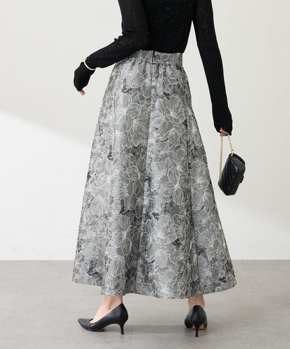 【BonBon Girls精選・最強吸睛半身裙】花卉提花半身裙