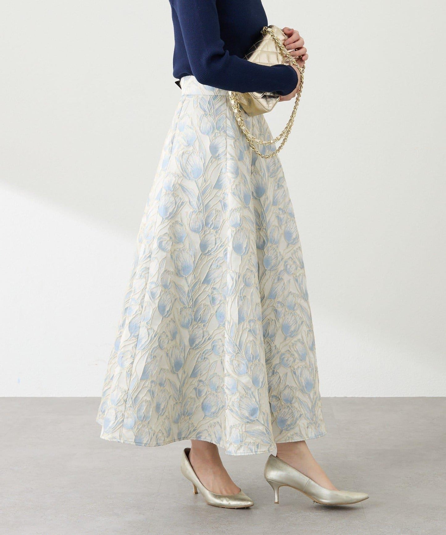 【BonBon Girls精選・最強吸睛半身裙】花卉提花半身裙