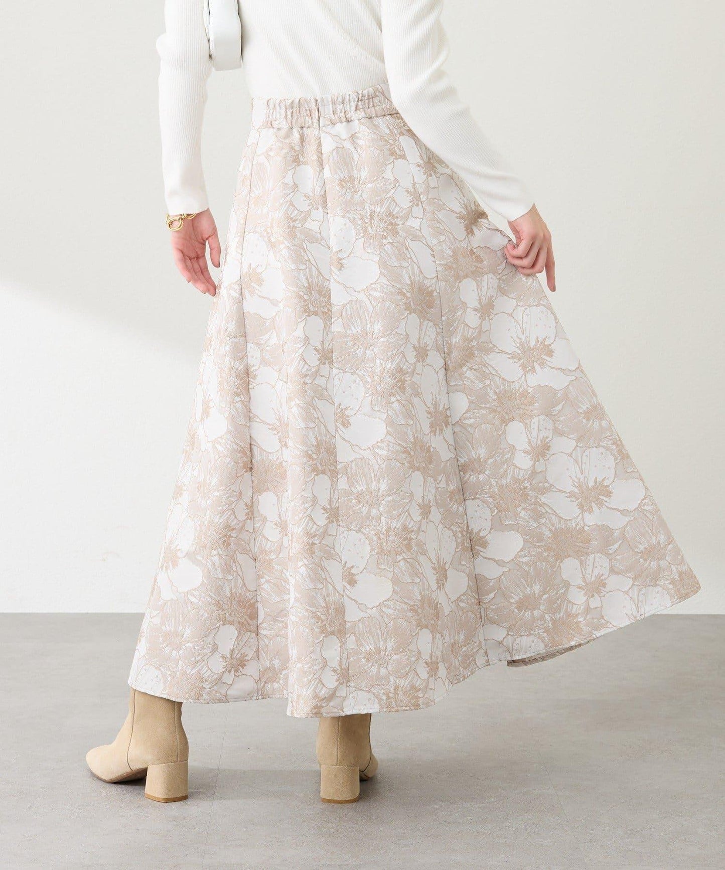 【BonBon Girls精選・最強吸睛半身裙】花卉提花半身裙