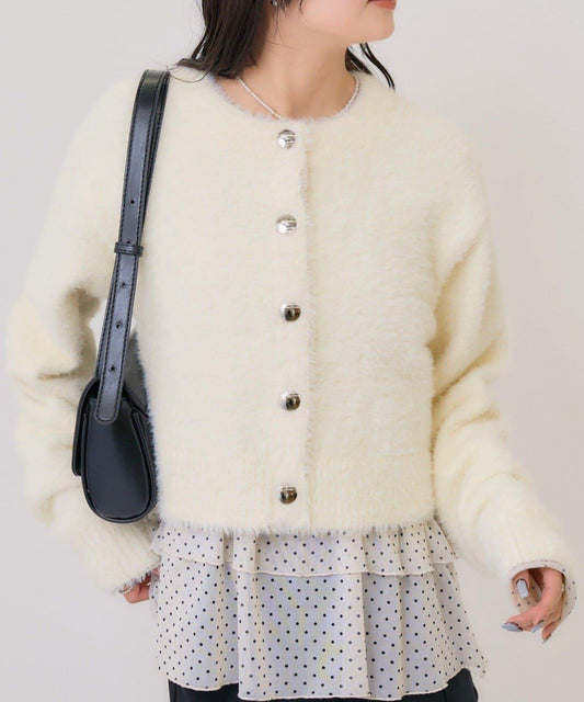 仿貂絨夾克開衫