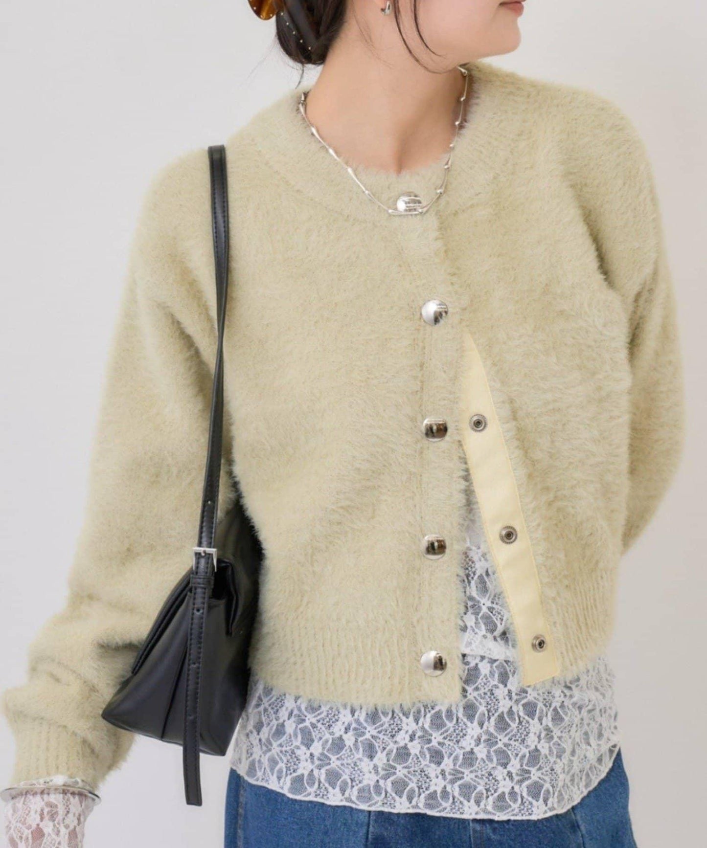 仿貂絨夾克開衫