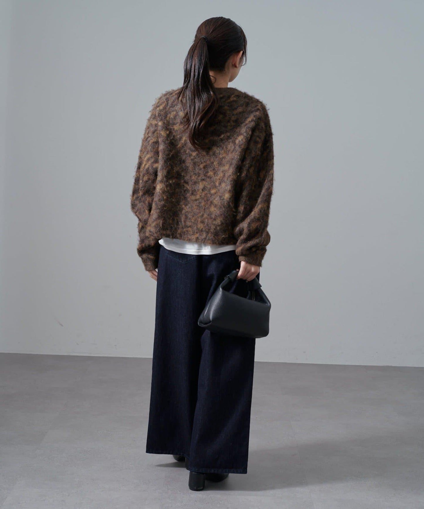 豹紋長毛絨夾克開衫