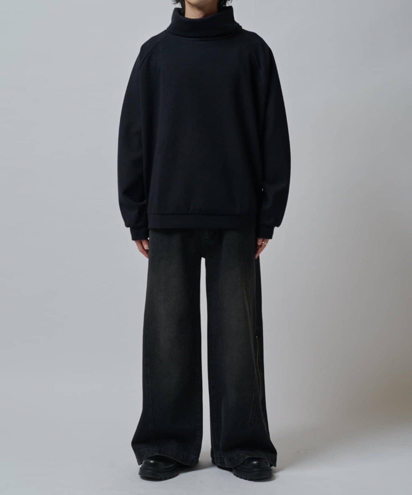 插肩袖高領針織衫