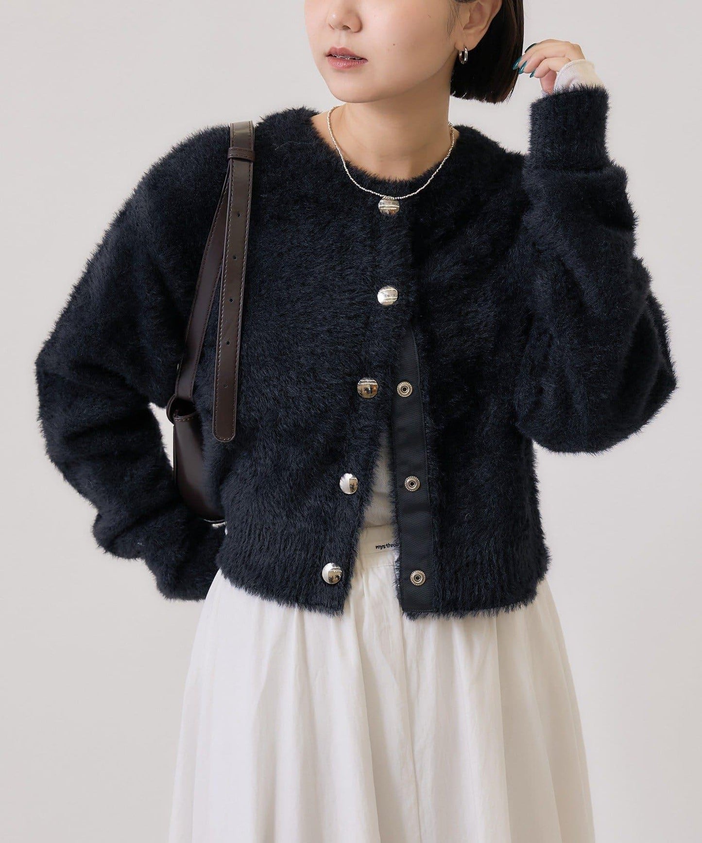 仿貂絨夾克開衫