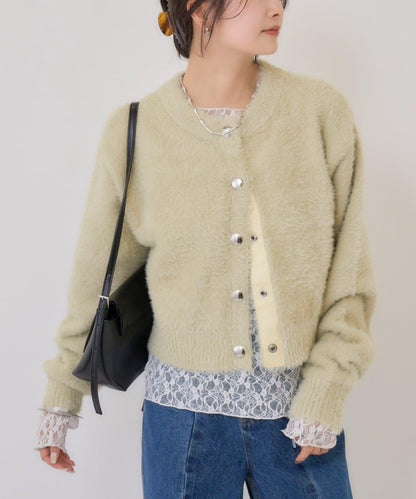 仿貂絨夾克開衫