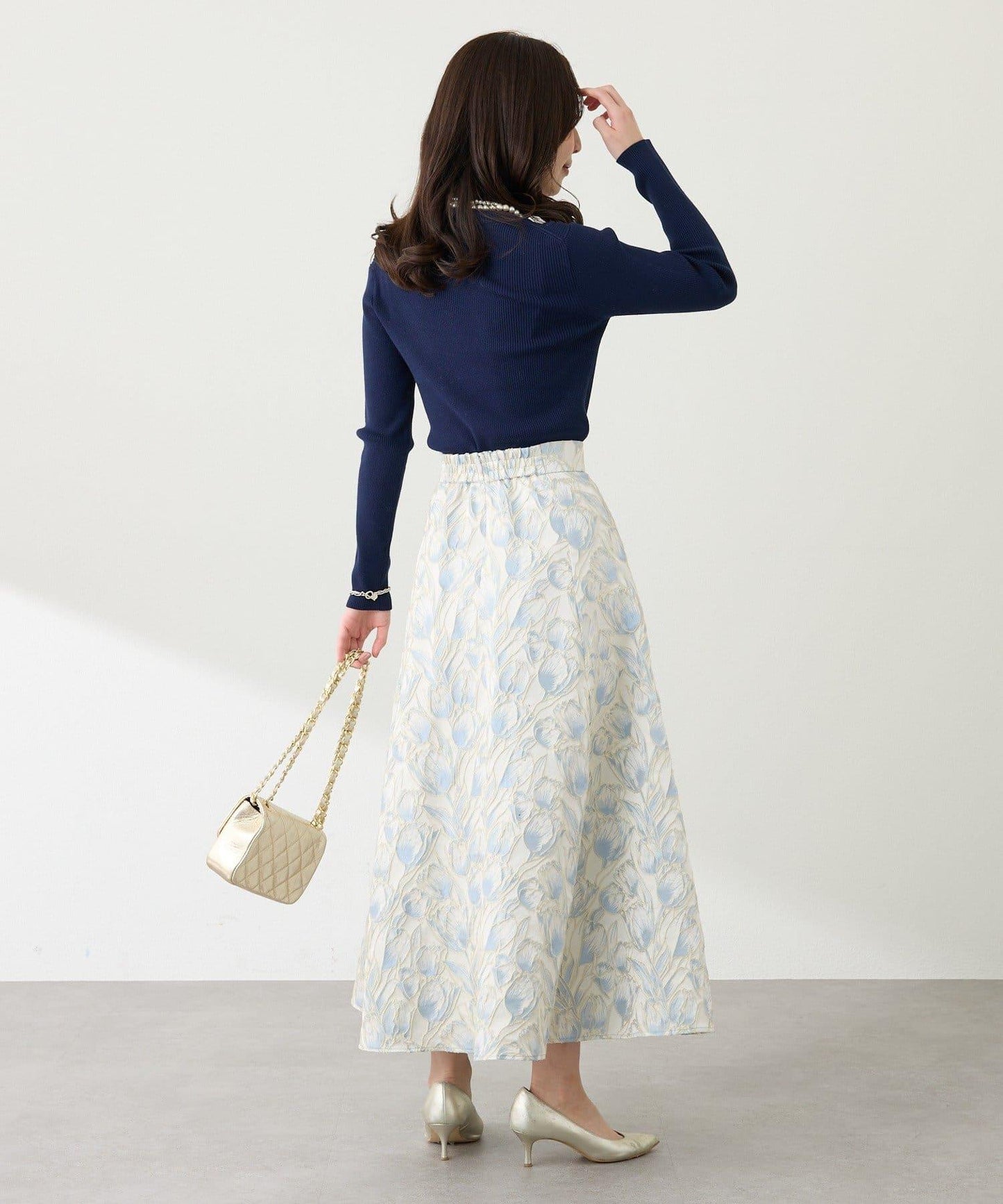 【BonBon Girls精選・最強吸睛半身裙】花卉提花半身裙