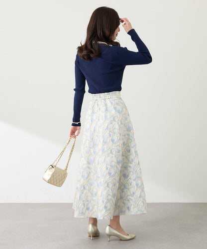 【BonBon Girls精選・最強吸睛半身裙】花卉提花半身裙