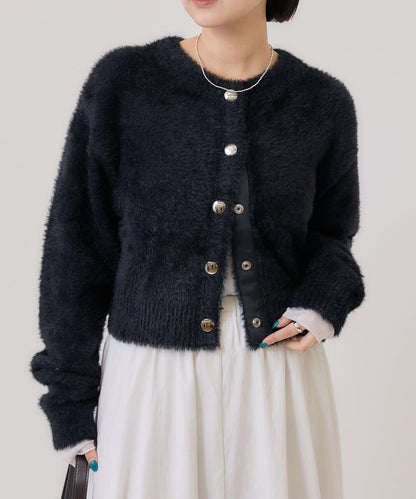 仿貂絨夾克開衫