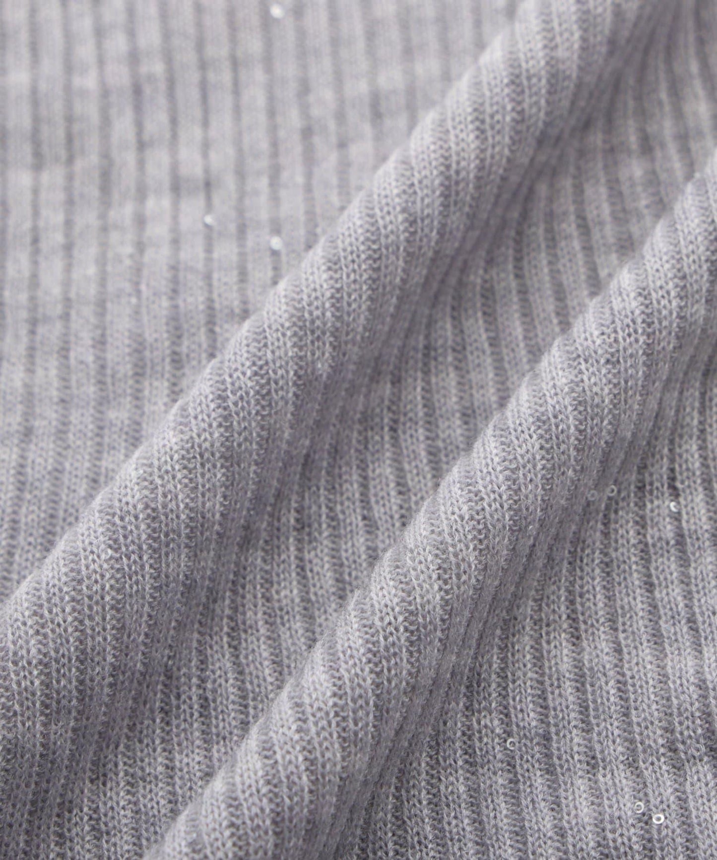 透視亮片高領羅紋針織衫