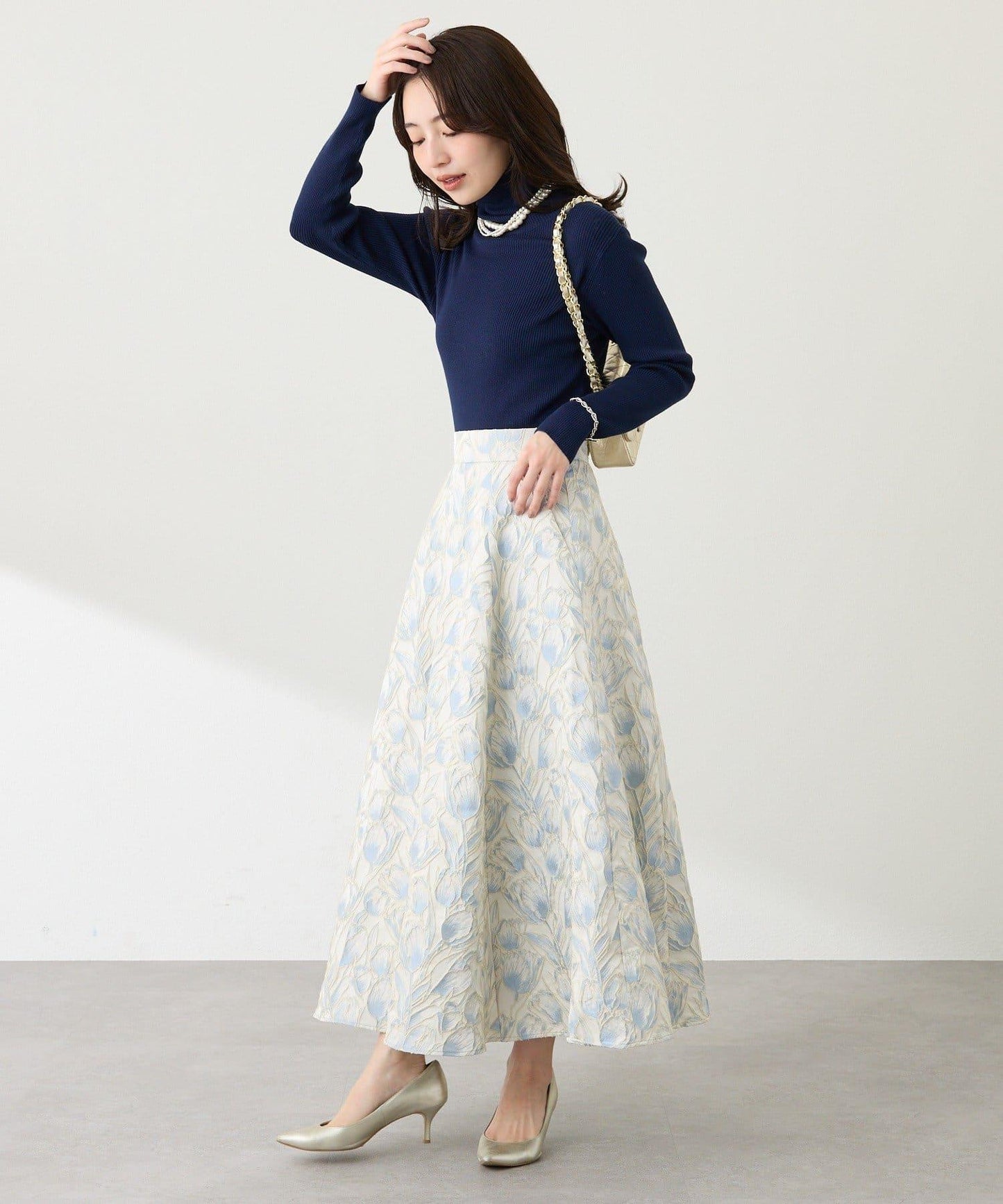 【BonBon Girls精選・最強吸睛半身裙】花卉提花半身裙