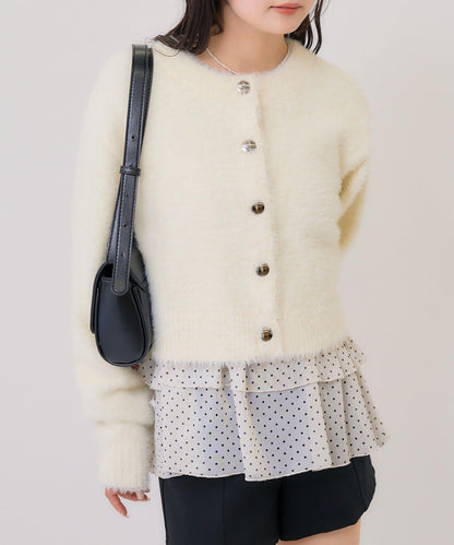 仿貂絨夾克開衫