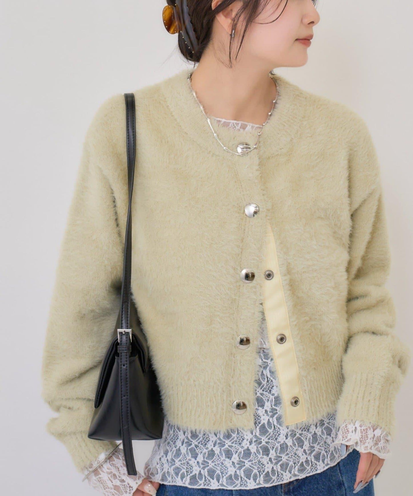 仿貂絨夾克開衫