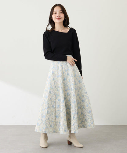 【BonBon Girls精選・最強吸睛半身裙】花卉提花半身裙