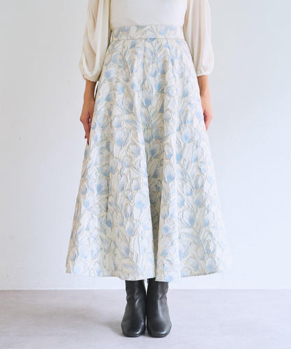 【BonBon Girls精選・最強吸睛半身裙】花卉提花半身裙