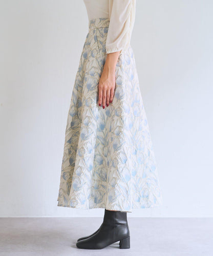 【BonBon Girls精選・最強吸睛半身裙】花卉提花半身裙