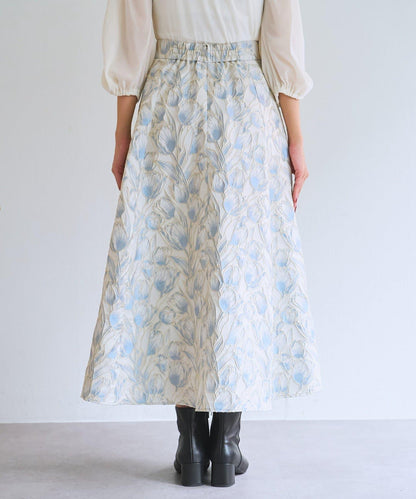 【BonBon Girls精選・最強吸睛半身裙】花卉提花半身裙