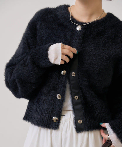 仿貂絨夾克開衫