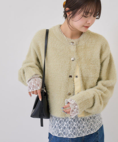 仿貂絨夾克開衫